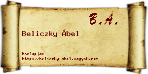 Beliczky Ábel névjegykártya