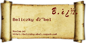 Beliczky Ábel névjegykártya