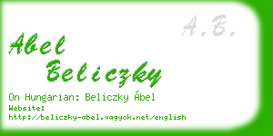 abel beliczky business card